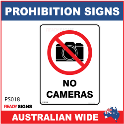 PROHIBITION SIGN - PS018 - NO CAMERAS